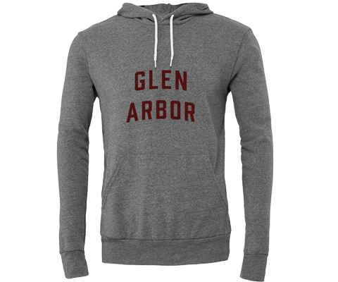 Glen Arbor Vintage Lettering Heather Gray Hoodie