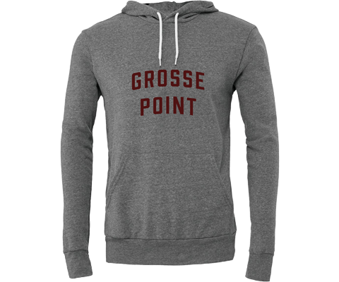 Grosse Point Vintage Lettering Heather Gray Hoodie