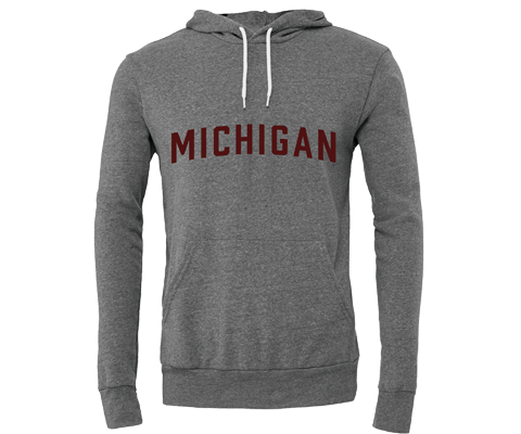 Michigan Vintage Lettering Heather Gray Hoodie