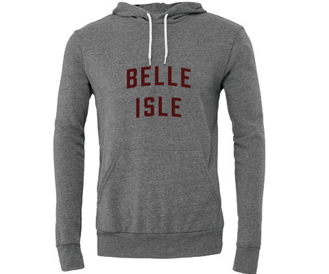 Belle Isle Vintage Lettering Heather Gray Hoodie