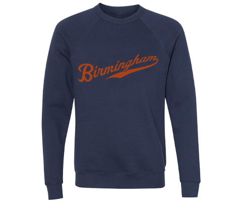 Birmingham- Retro Stadium Script Michigan Navy Sweatshirt