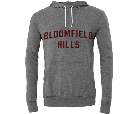 Bloomfield Hills Vintage Lettering Heather Gray Hoodie