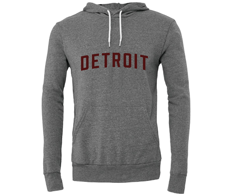 Detroit Vintage Lettering Heather Gray Hoodie