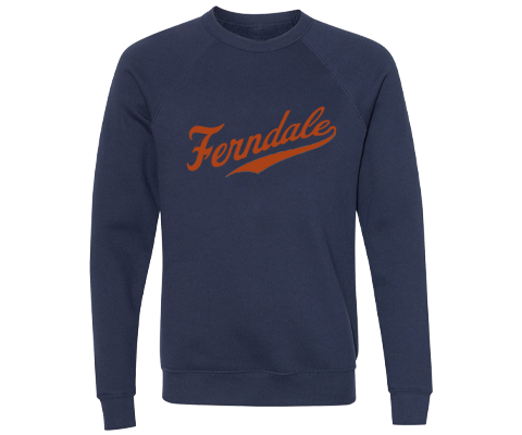 Ferndale- Retro Stadium Script Michigan Navy Sweatshirt