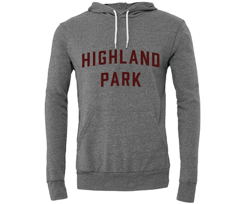 Highland Park Vintage Lettering Heather Gray Hoodie