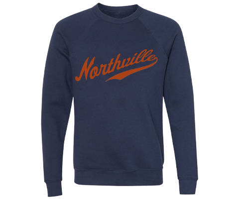 Northville Michigan Retro Stadium Script Navy Sweatshirt