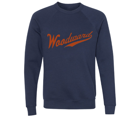 Woodward Michigan Retro Stadium Script Navy Sweatshirt
